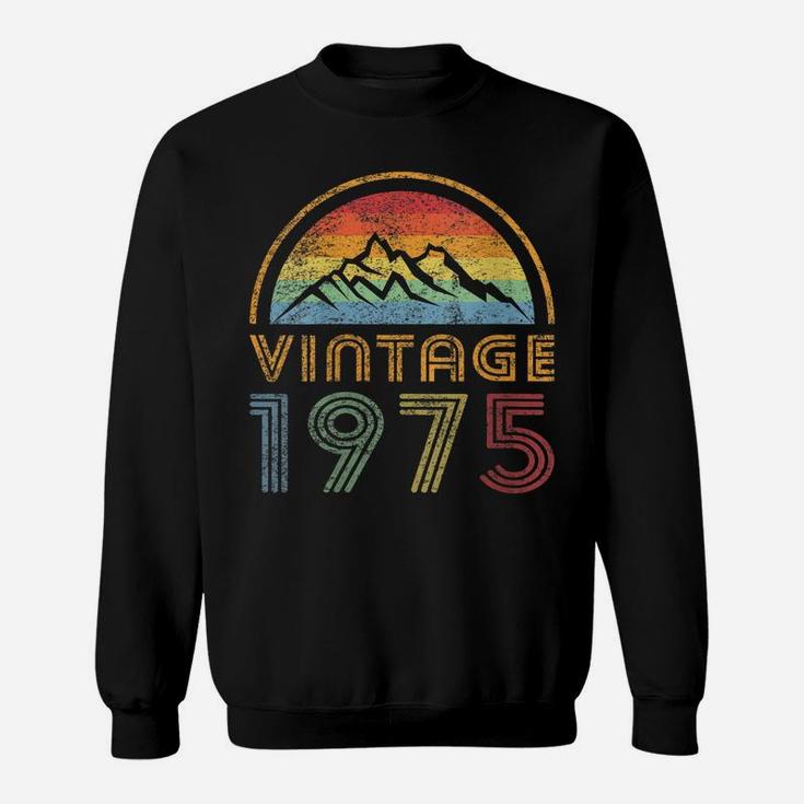 Womens 1975 Born Made 1975 Vintage Mountains Sunset Gift Men Women Sweatshirt