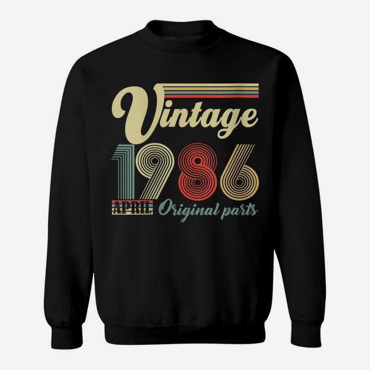 Womens 35 Years Old - Made In April 1986 - Vintage 35Th Birthday Sweatshirt