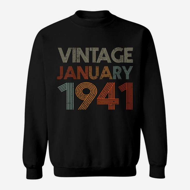 Womens 80 Years Old Retro Birthday Gift Vintage January 1941 Sweatshirt