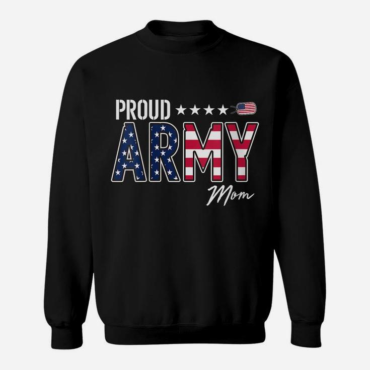 Womens American Flag Proud Army Mom Sweatshirt