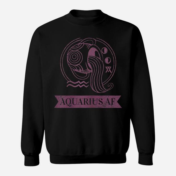 Womens Aquarius Zodiac January And February Birthday Gift Sweatshirt