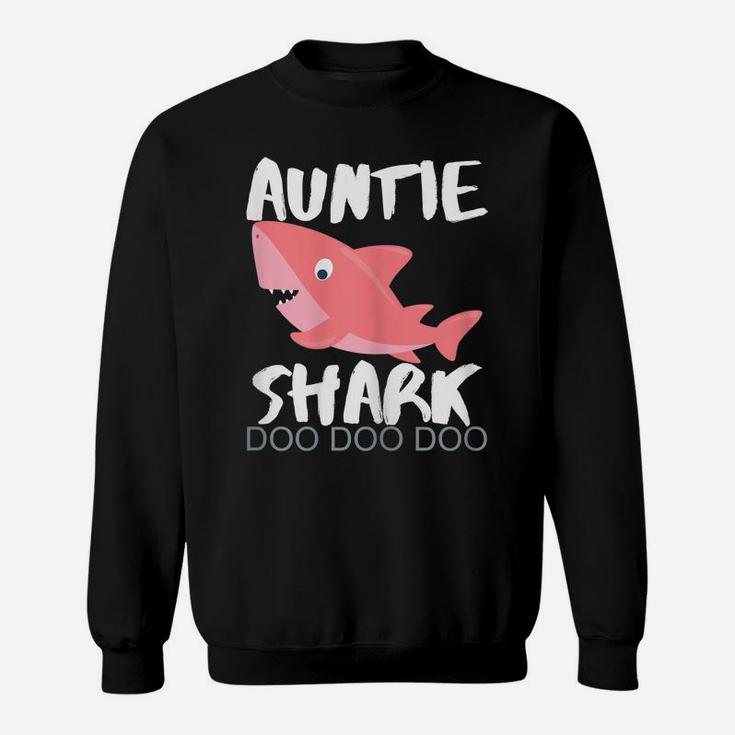 Womens Auntie Shark Shirt New Years Gift Idea For Sister Aunt Her Sweatshirt