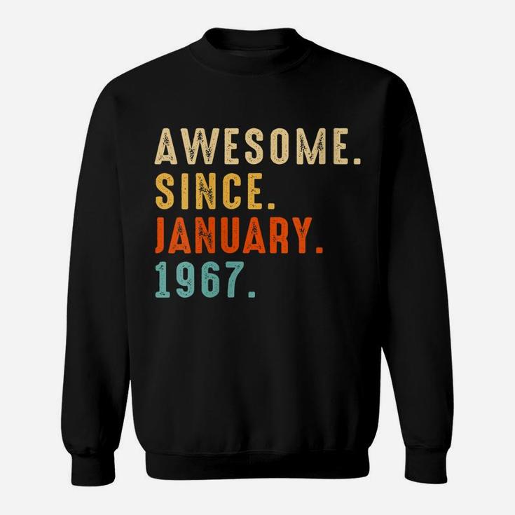 Womens Awesome Since January 1967 55Th Birthday Gift 55 Year Old Sweatshirt