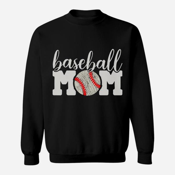 Womens Baseball Mom Shirt Gift - Cheering Mother Of Boys Outfit Sweatshirt