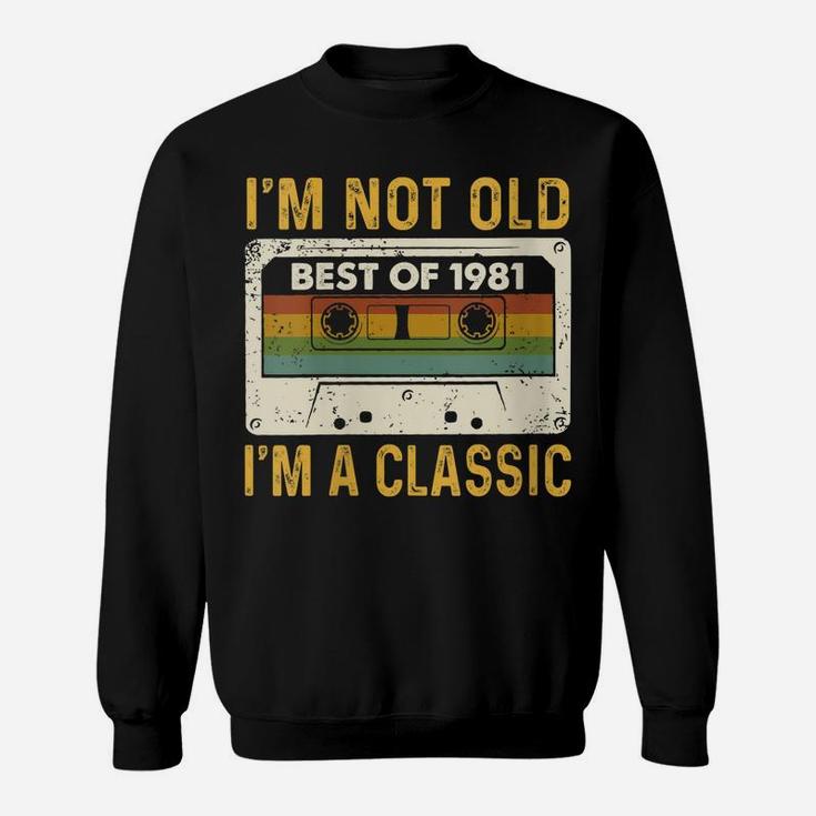 Womens Best Of 1981 Cassette Tape 41 Year Old 41St Birthday Gifts Sweatshirt