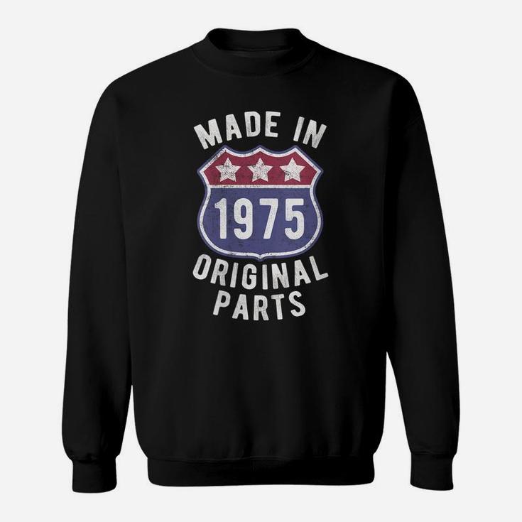 Womens Born In 1975 Vintage Made In 1975 Original Parts Birth Year Sweatshirt