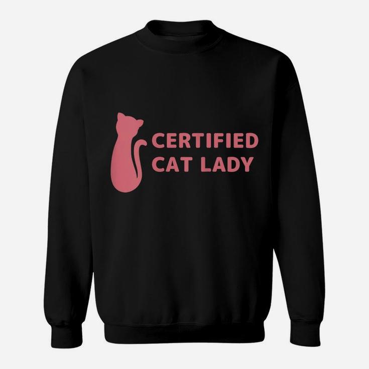 Womens Certified Cat Lady Gifts Spy Cat Pet Lovers Cat Mom Funny Sweatshirt
