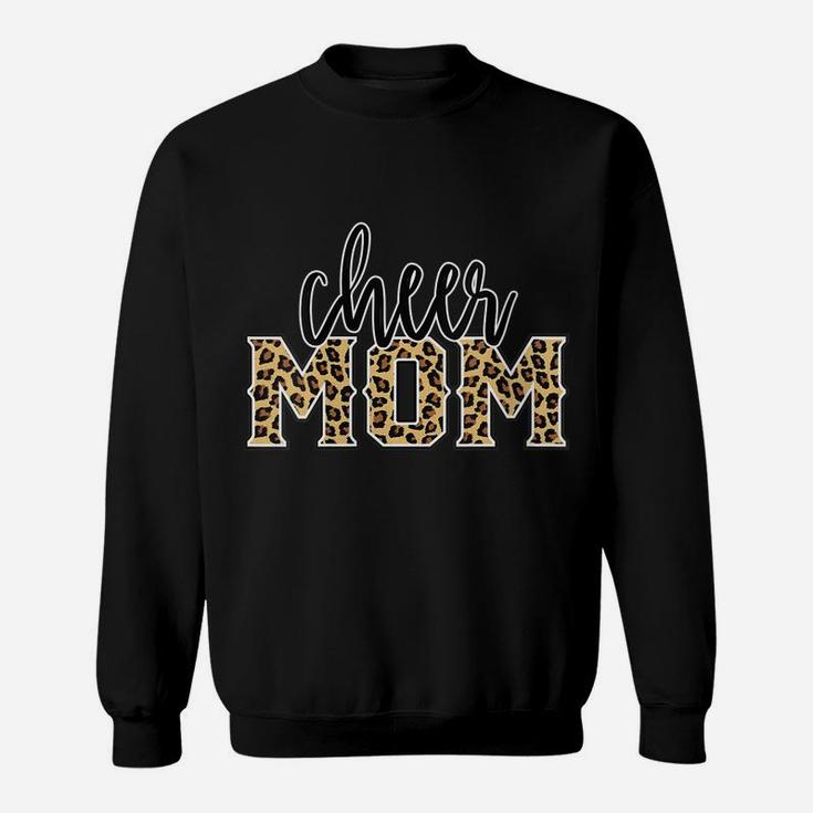 Womens Cheer Mom Leopard Print Womens Proud Cheerleader Mother Sweatshirt