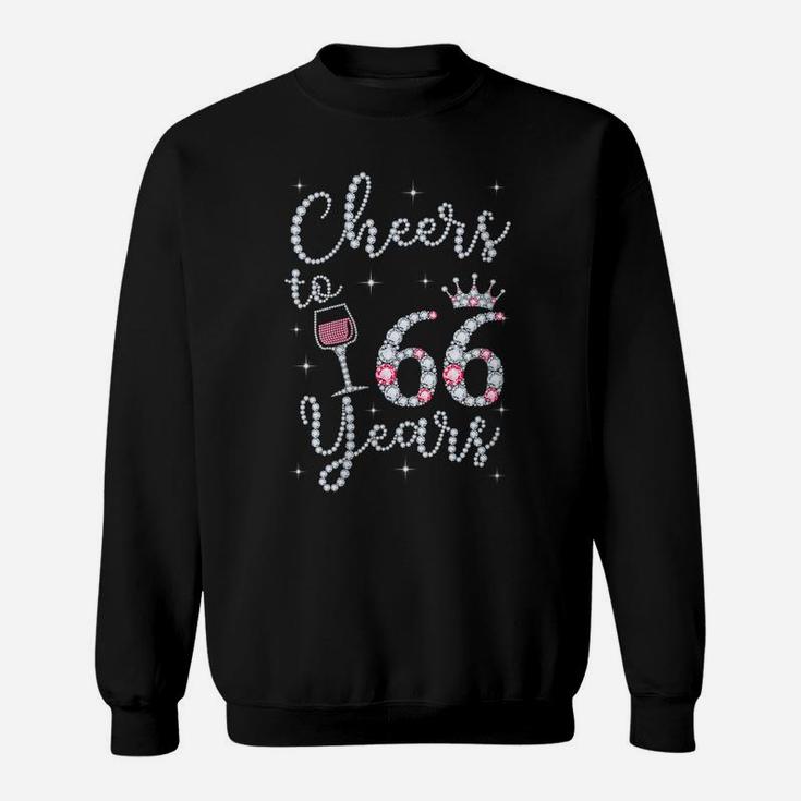Womens Cheers To 66 Years 1955 66Th Birthday Gift Tee For Womens Sweatshirt