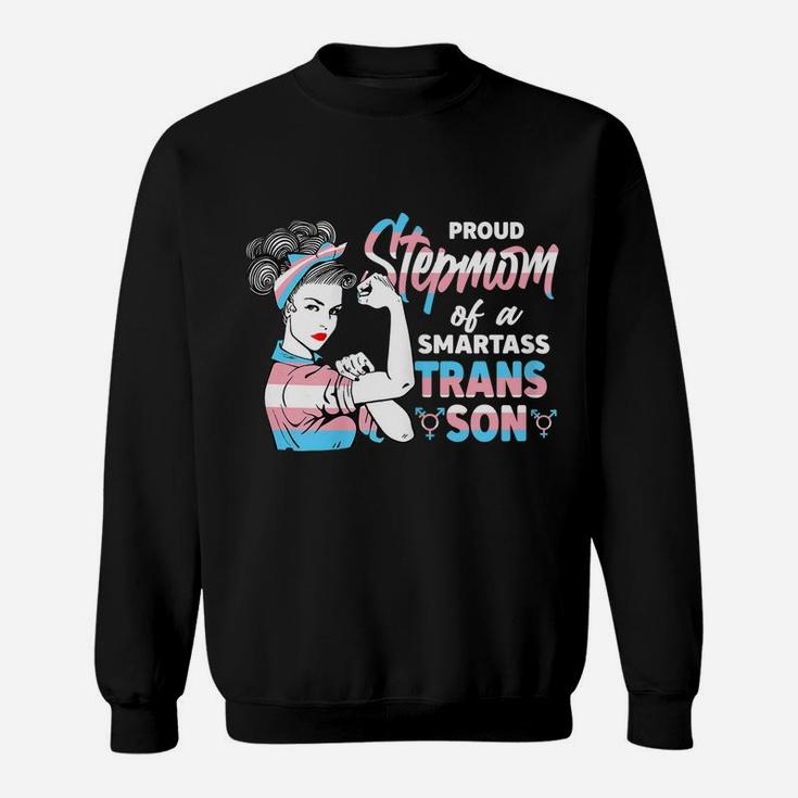 Womens Cool Proud Unbreakable Trans Step Mom Pride Lgbt Awareness Sweatshirt