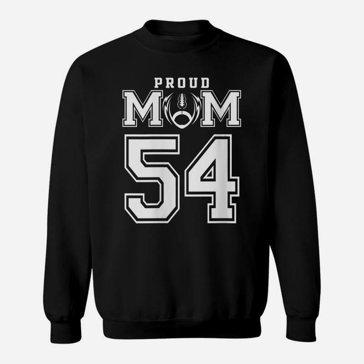 Womens Custom Proud Football Mom Number 54 Personalized For Women Sweatshirt