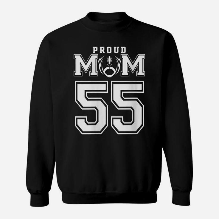 Womens Custom Proud Football Mom Number 55 Personalized For Women Sweatshirt