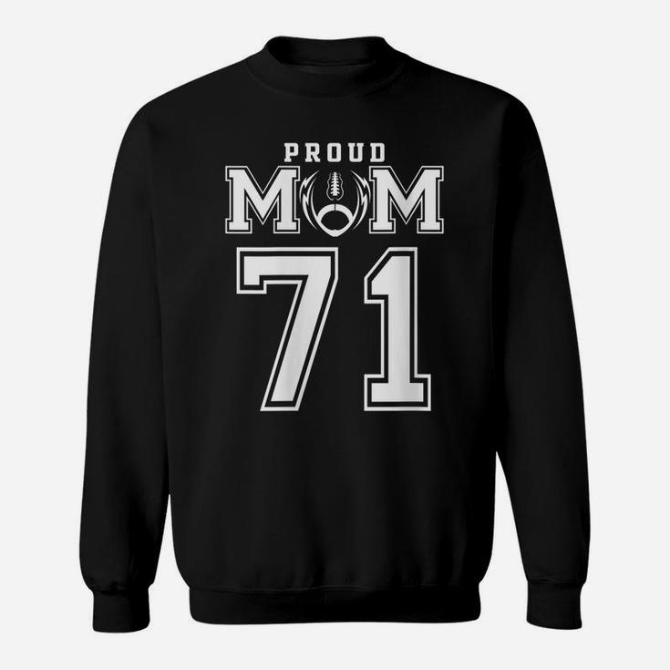 Womens Custom Proud Football Mom Number 71 Personalized For Women Sweatshirt