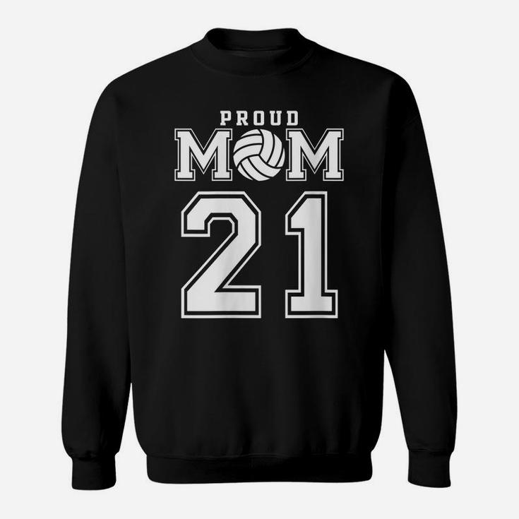 Womens Custom Proud Volleyball Mom Number 21 Personalized Women Sweatshirt