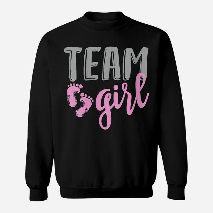 Womens Cute Team Girl Gender Reveal Baby Shower Sweatshirt