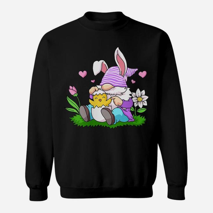 Womens Easter Gnome Shirt Bunny Egg Hunting Women Spring Gnomes Sweatshirt