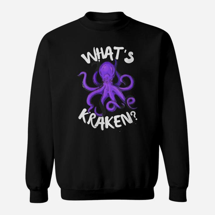 Womens Funny Giant Octopus What's Kraken Sea Ocean Monster Graphic Sweatshirt