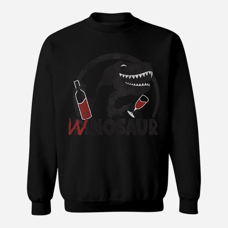 Womens Funny Winosaur Wine Drinking Enthusiast Sweatshirt