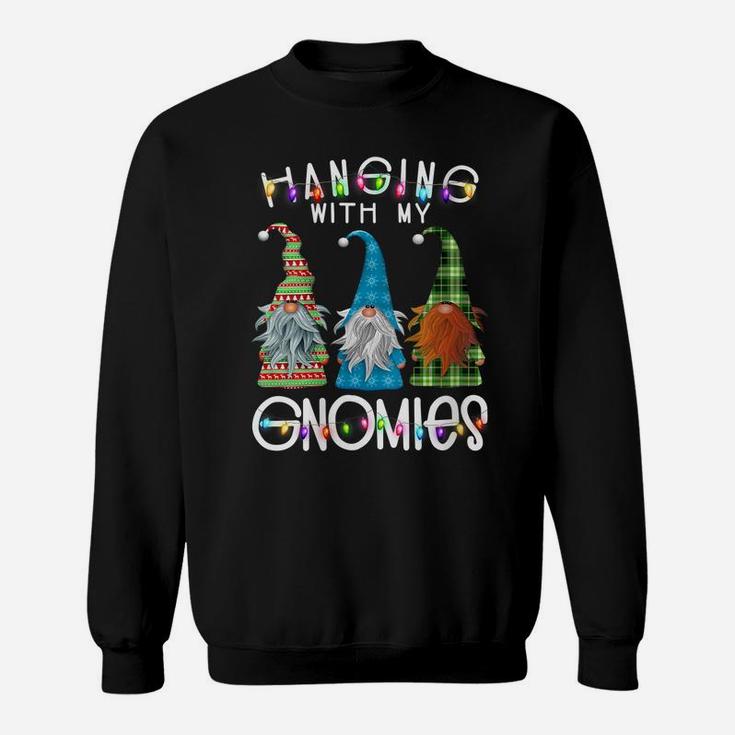 Womens Garden Gnome Pajamas Christmas - Hanging With My Gnomies Sweatshirt