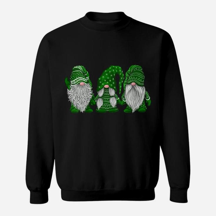 Womens Hanging With Green Gnomies Santa Gnome Christmas Costume Sweatshirt