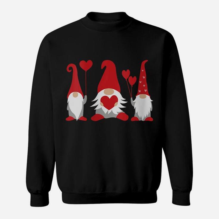 Womens Heart Gnome Valentine's Day Couple Matching Boys Girls Kids Sweatshirt