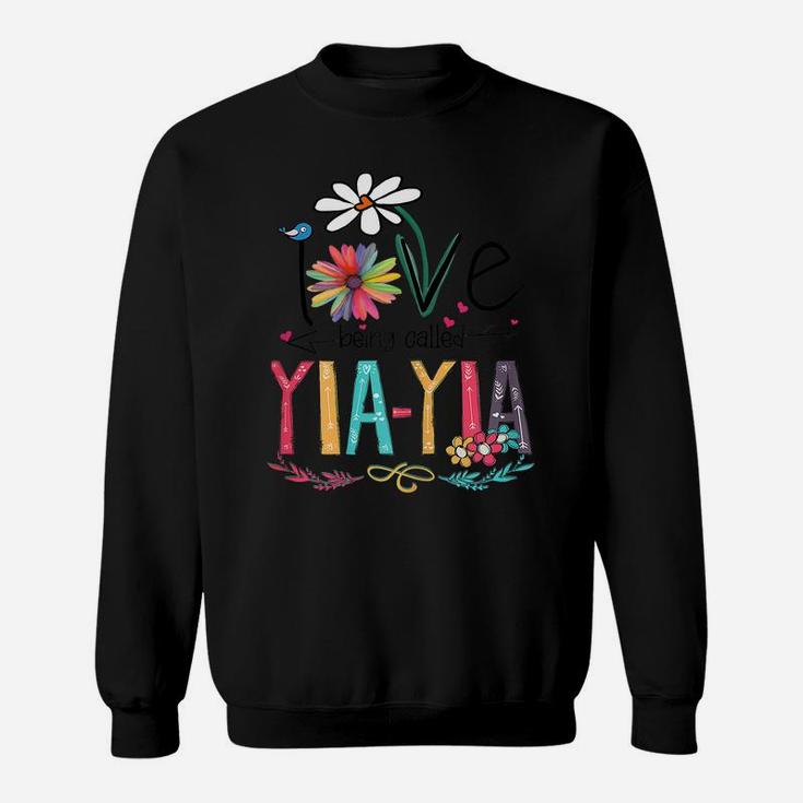 Womens I Love Being Called Yia Yia Sunflower Mothers Day Gift Sweatshirt