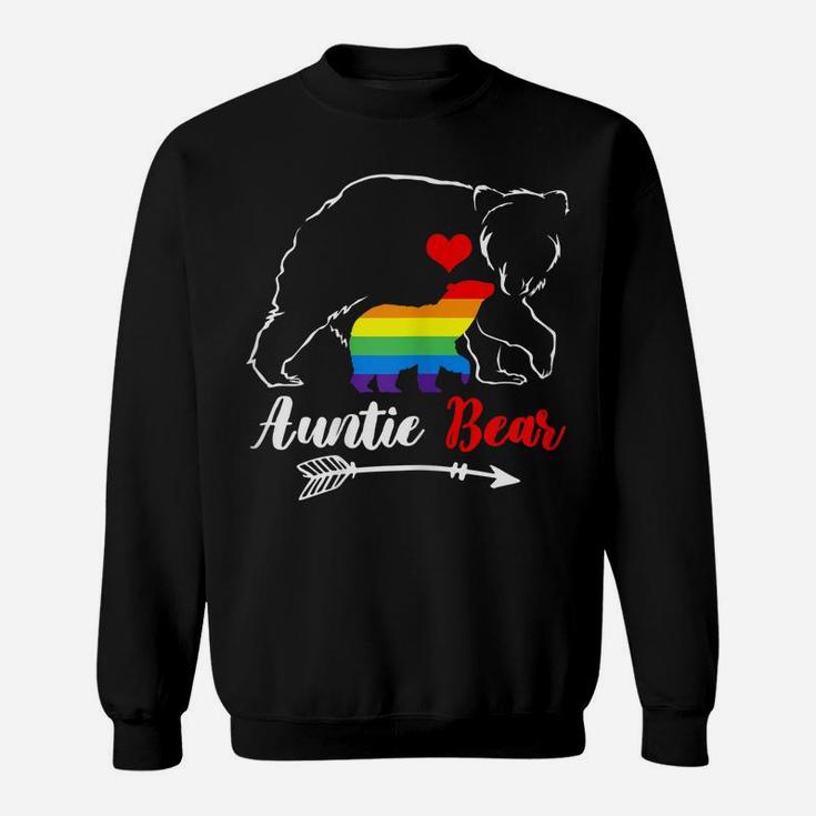 Womens Lgbt Auntie Bear Aunt Gay Pride Proud Mom Mother's Day Sweatshirt