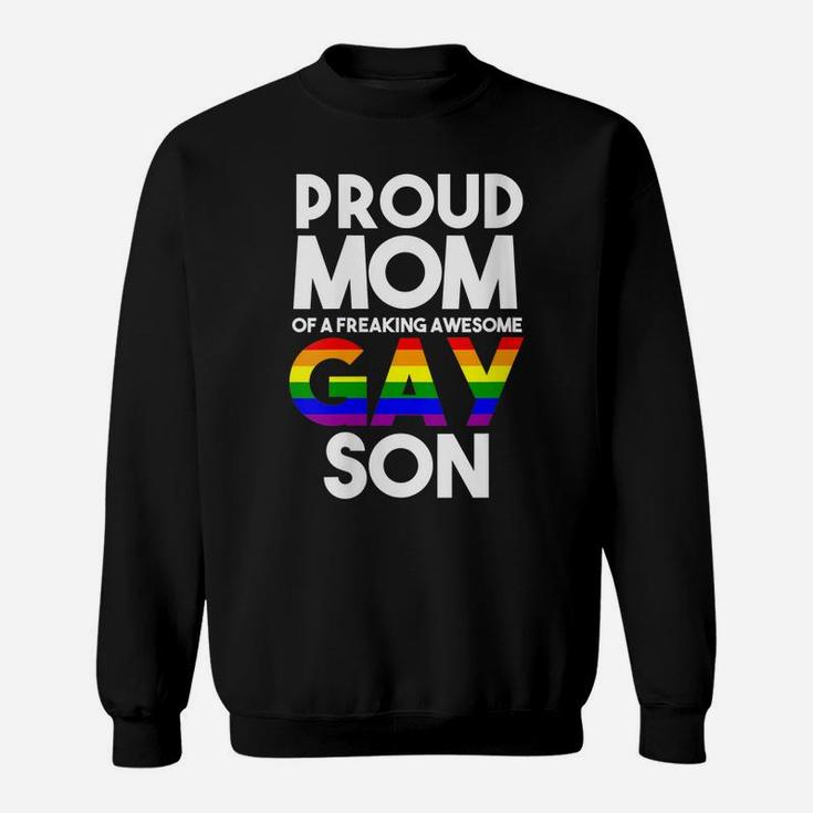 Womens Lgbtq Proud Mom Of A Gay Son Lgbtq Ally Gifts Free Mom Hugs Sweatshirt