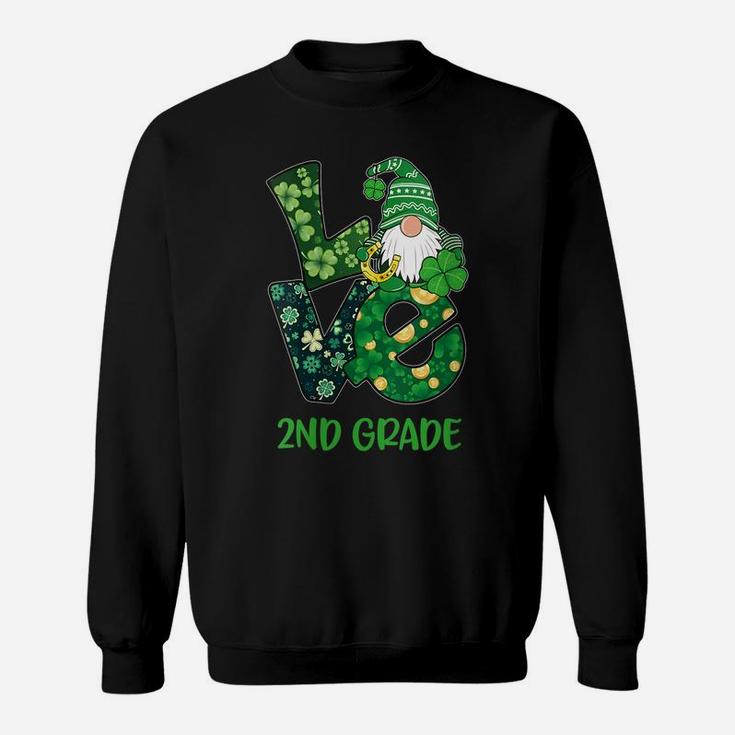Womens Love Gnome 2Nd Grade St Patricks Day Teacher Or Student Sweatshirt