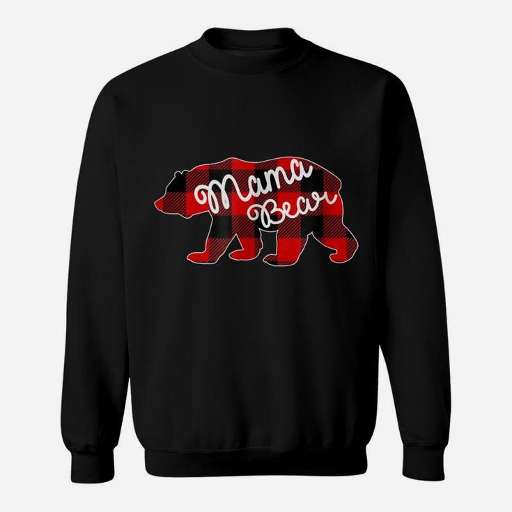 Women's Mama Bear Red And Black PlaidShirt Sweatshirt