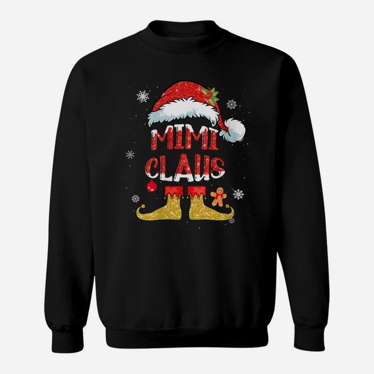 Womens Mimi Claus Christmas Santa Hat Family Group Matching Pajama Sweatshirt