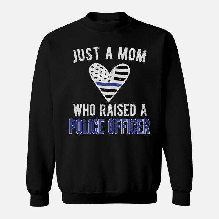 Womens Police Officer Mom | Proud Police Mom Cop Mother Blue Line Sweatshirt