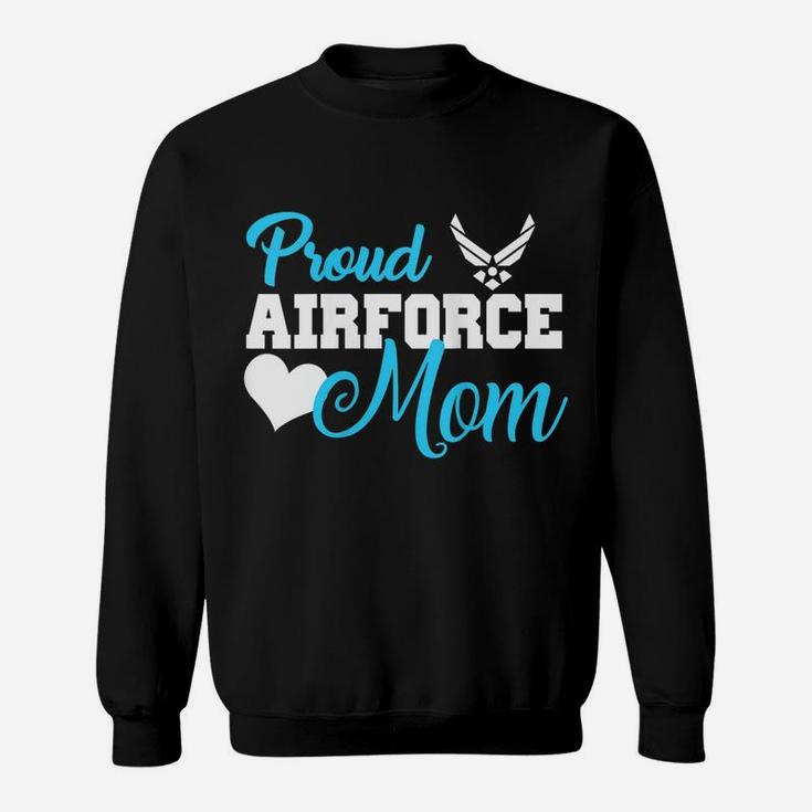 Womens Proud Air Force Mom Heart Military Family Gift Women Sweatshirt