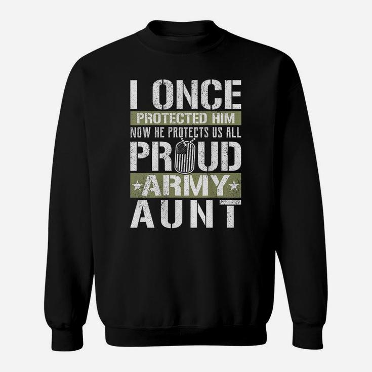 Womens Proud Army Aunt Support Military Nephew Sweatshirt