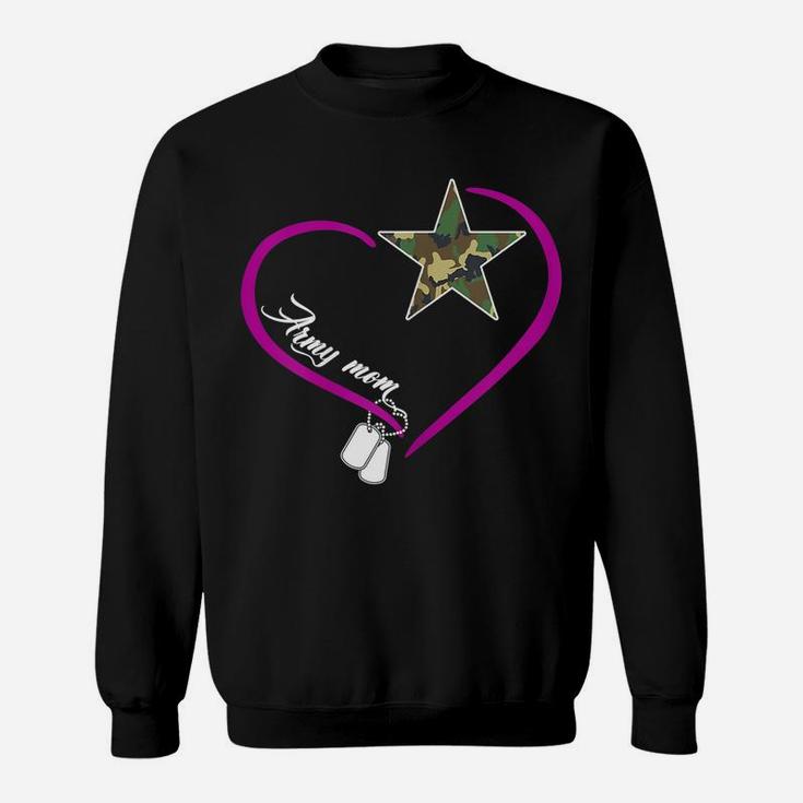 Womens Proud Army Mom - Heart Camo Star Mother Memorial Day Gift Sweatshirt