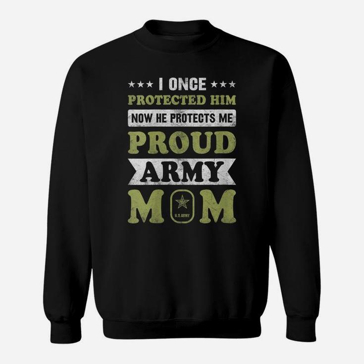 Womens Proud Army Mom Military Soldier Mama Cute Mothers Day Sweatshirt