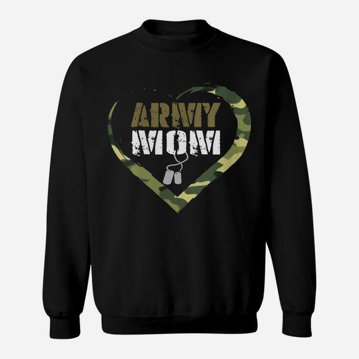 Womens Proud Army Mom Shirts For Women Cool Heart Camouflage Gift T Sweatshirt