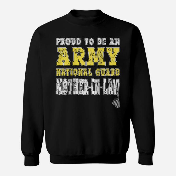 Womens Proud Army National Guard Mother-In-Law Military Mom-In-Law Raglan Baseball Tee Sweatshirt