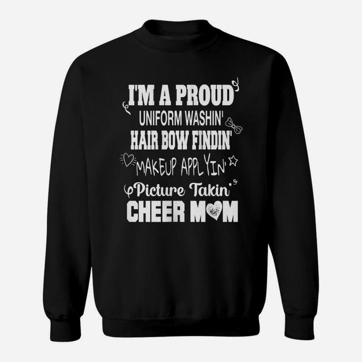 Womens Proud Cheer Mom Cheerleader Cheerleading Sweatshirt