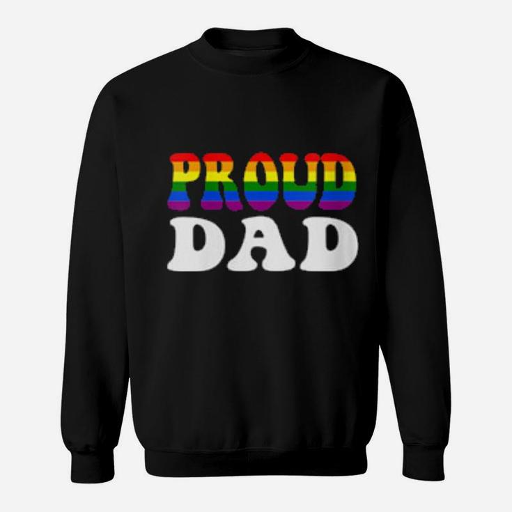 Womens Proud Dad Lgbt Rainbow Gay Pride Sweatshirt