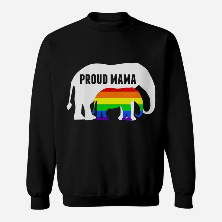 Womens Proud Lgbt Mama - Lgbtq Elephant Gay Pride Mom Sweatshirt