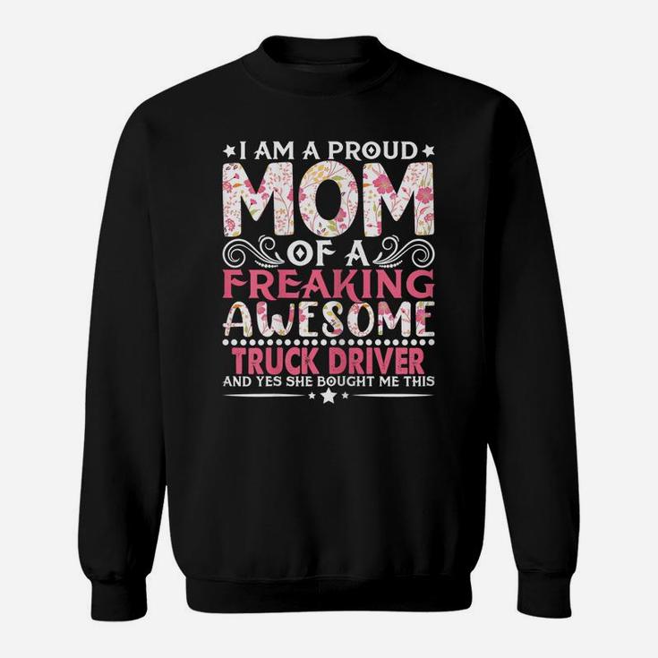 Womens Proud Mom Of A Truck Driver Mother's Day Mama Sweatshirt