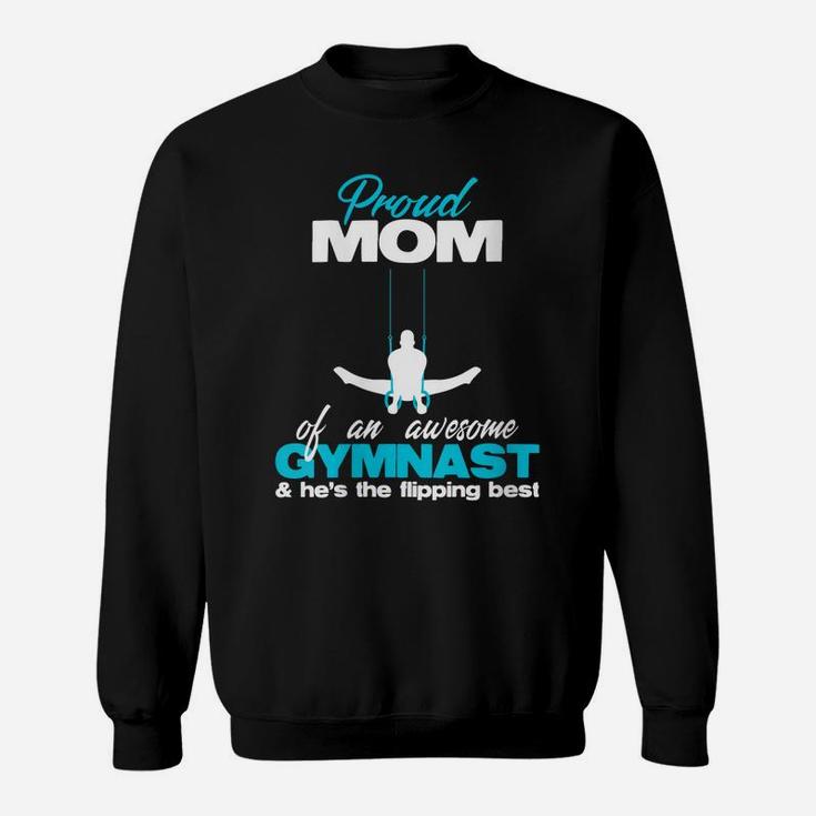 Womens Proud Mom Of An Awesome Boy Gymnast Rings Competition Meet Sweatshirt