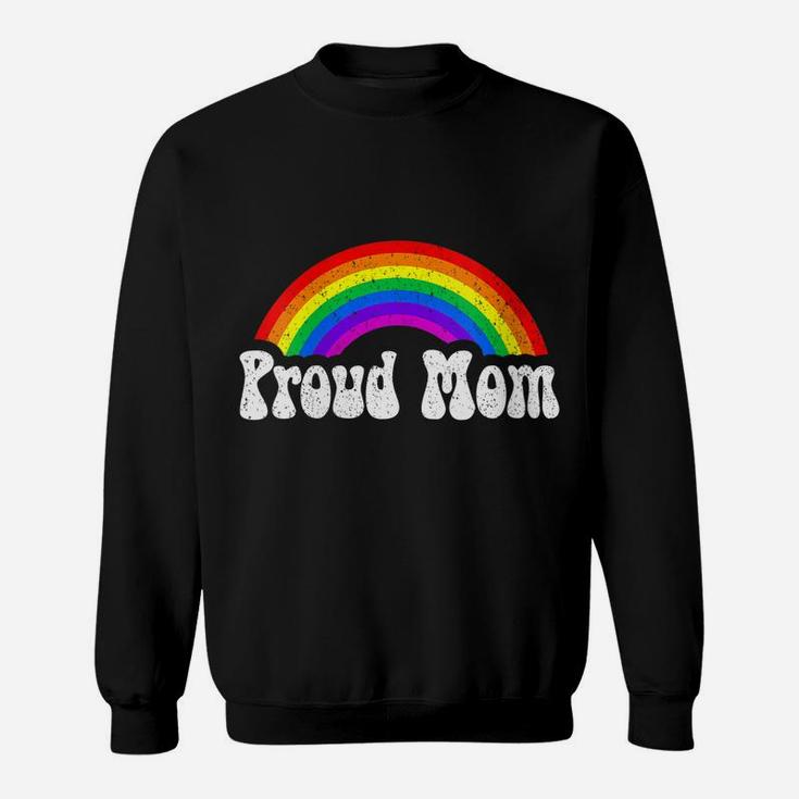 Womens Proud Mom Rainbow Shirt Lgbt Gay Pride Month Sweatshirt