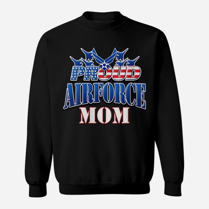 Womens Proud Patriotic Air Force Mom Usa Flag Mothers Day Sweatshirt