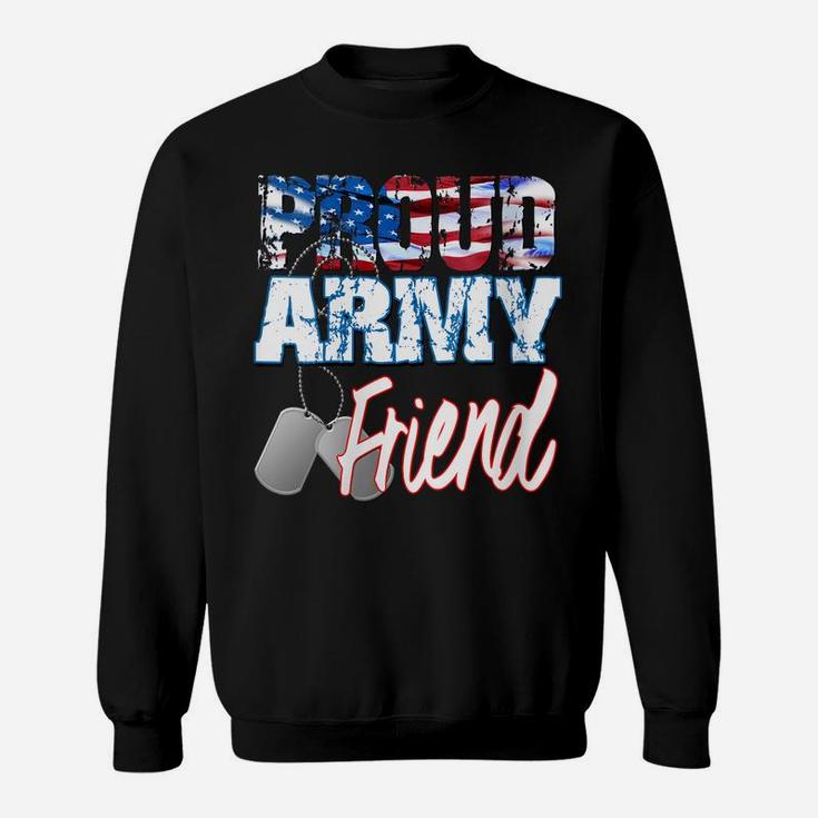 Womens Proud Patriotic Usa Army Friend Usa Flag Military Men Women Sweatshirt