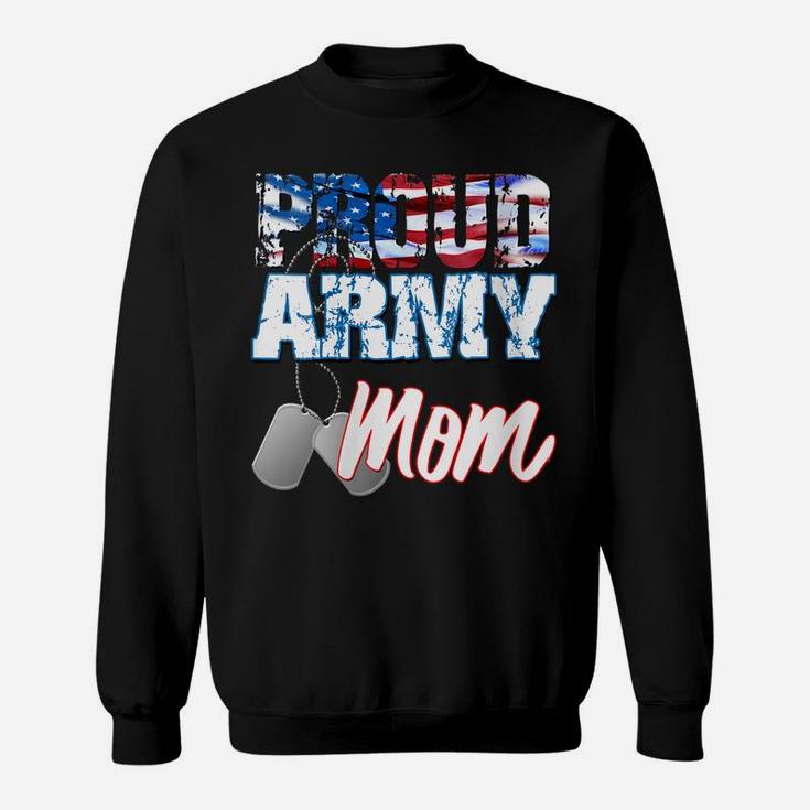 Womens Proud Patriotic Usa Army Mom Usa Flag Military Mothers Day Sweatshirt