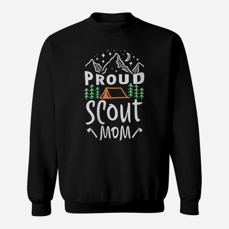 Womens Proud Scout Mom For A Scout Camping Scouting Camper Sweatshirt