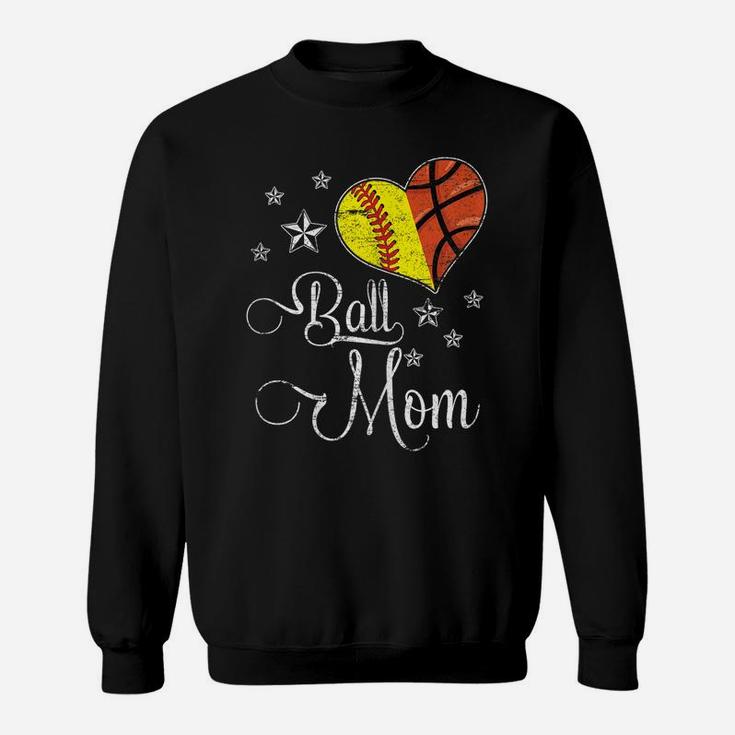 Womens Proud Softball Basketball Mom Ball Mother's Day Tshirt Sweatshirt