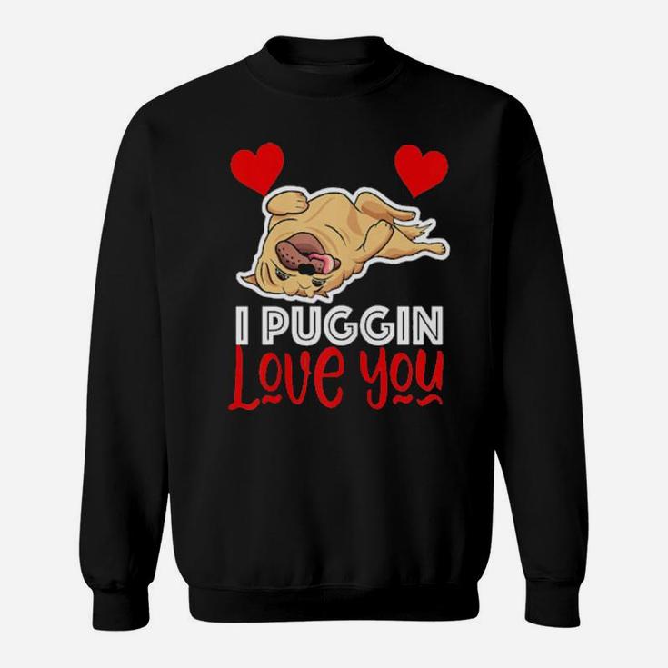 Womens Pug Valentines Pugs And Kisses Sweatshirt